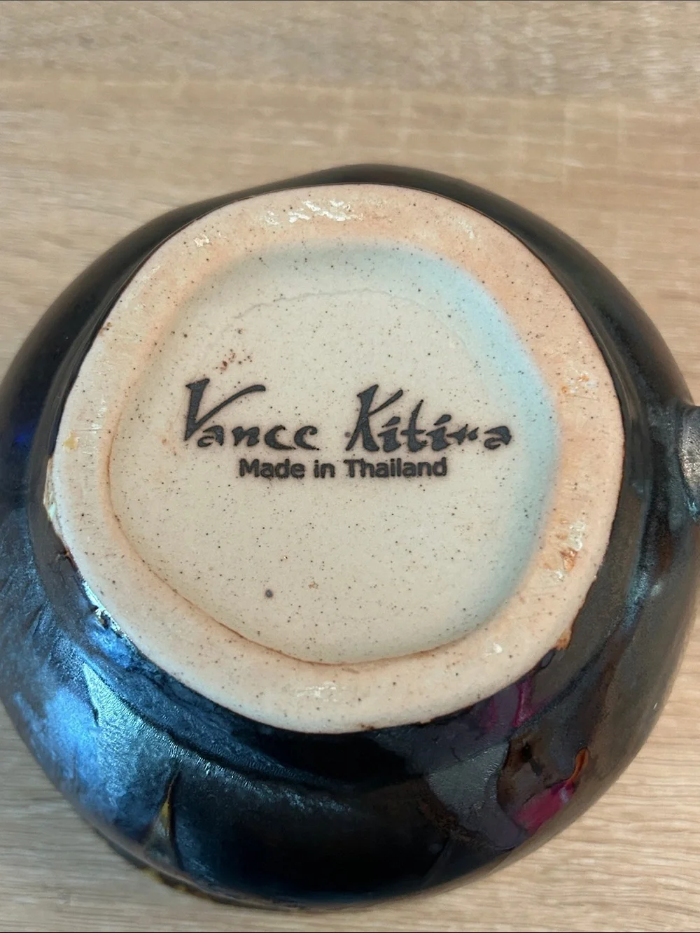 Vance Kitira Large Soup Bowl Rustic Pottery Mug with Handle Made in Thailand